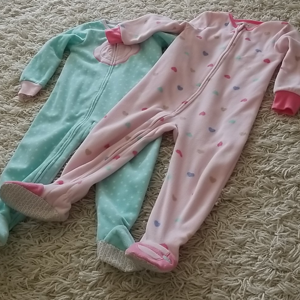 Two 3T girls fleece sleeper